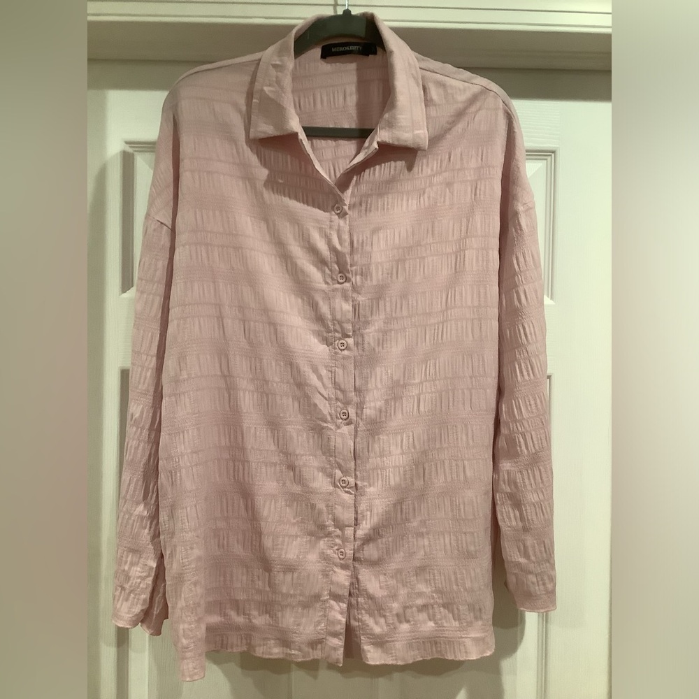 Merokeety Pink Button Down Shirt M